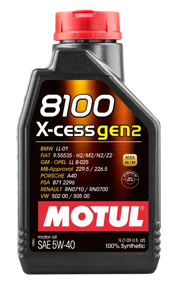 Motul 1L Synthetic Engine Oil 8100 5W40 X-Cess - 109774 1