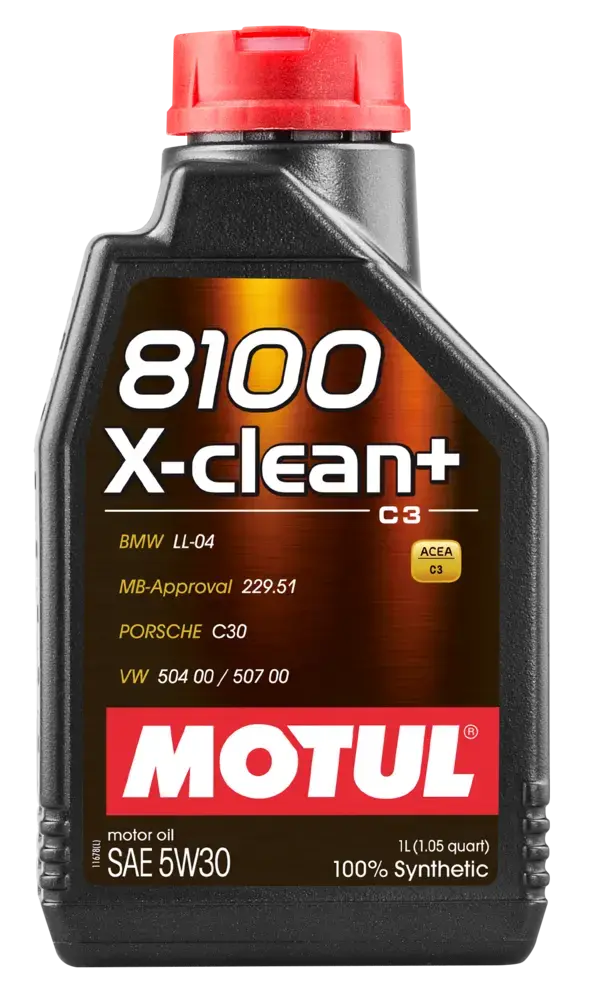 Motul 1L Synthetic Engine Oil 8100 5W30 X-Clean - Ll04- Mb 229.51- 504.00-507.00 - 106376 1