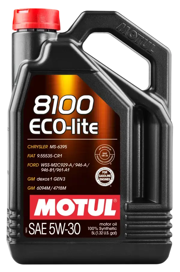 Motul 5L Synthetic Engine Oil 8100 5W30 Eco-Lite - 108214 1