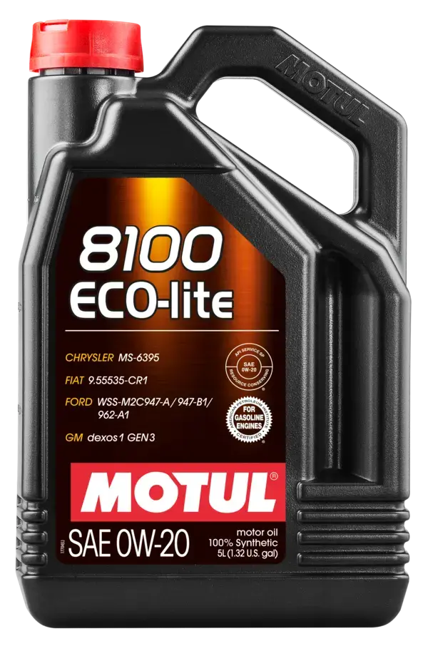 Motul 5L Synthetic Engine Oil 8100 0W20 Eco-Lite - 108536 1