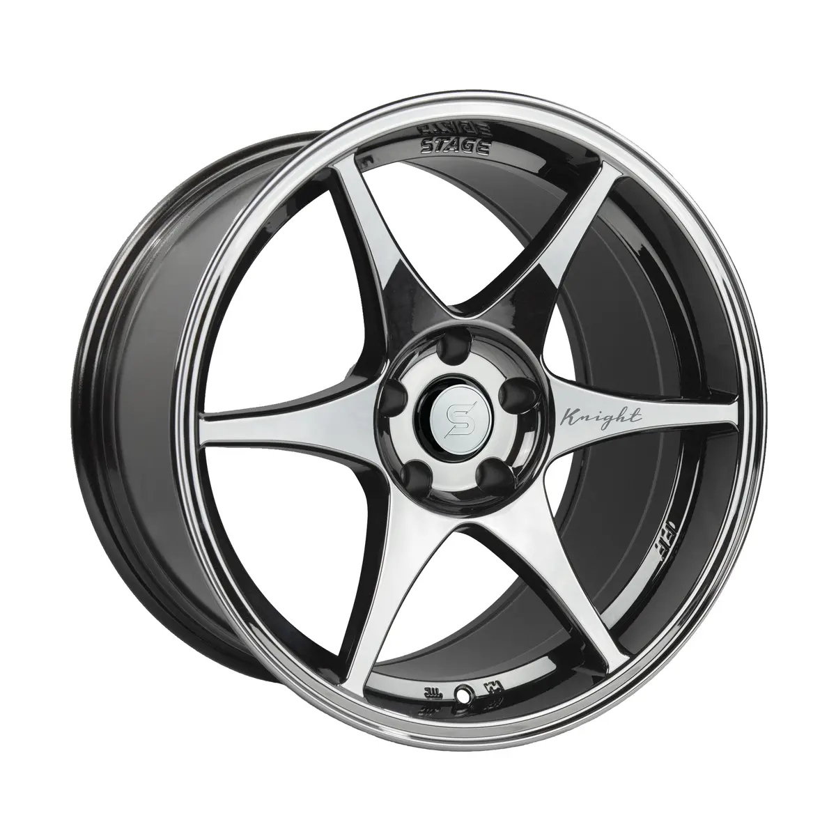 Stage Wheels Knight 18X9.5 +22Mm 5X114.3 Cb: 73.1 Color: Black Chrome 1