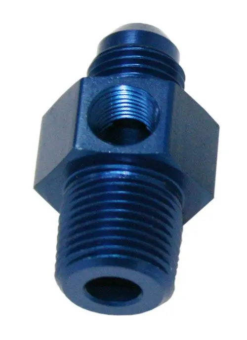 Male Npt To -8An Stainless Steel Adapter – Af139-08-06 (With 1/8" Port) 1