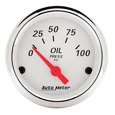 Autometer Arctic White Dial Analog Gauge – 2-1/16" Standard Size 1