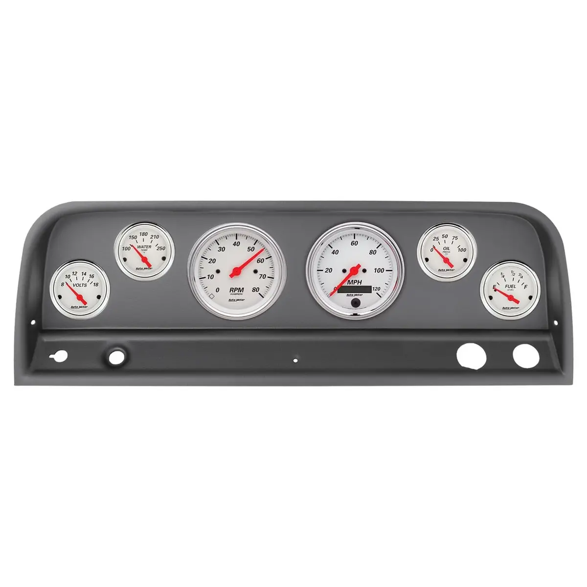 Autometer Arctic White Analog Gauge Cluster – 3-Inch Dash Mount 1