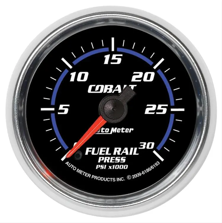 Autometer Cobalt Series Analog Gauge – 2-1/16" Diameter, Black Face (6193) 1