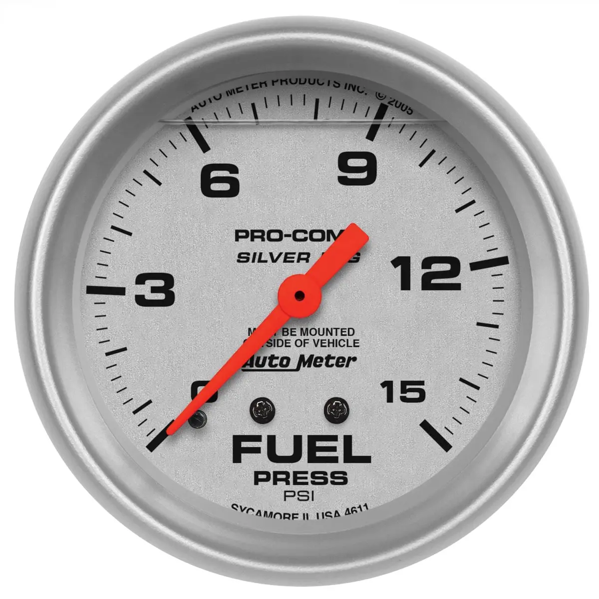 Autometer Pro-Comp Series Silver-Face Analog Gauge, Model 4611 1