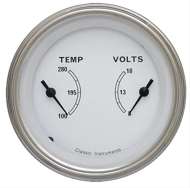 Classic Instruments Cw74Slc White Series Gauge Cluster – Analog Dash Set With Tach 1