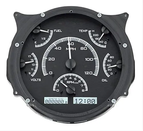 Dakota Digital Vhx-66F-Bro-K-W Direct-Fit Analog Gauge System With Black Face And Orange Accents 1