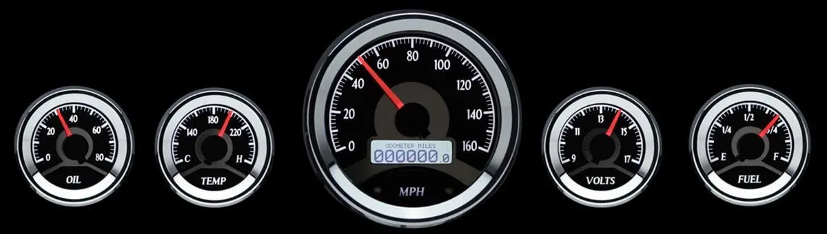 Dakota Digital Vhx Universal Round Analog Gauge Kit – Vhx-1050-K-W 1